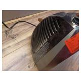 VH240 1500-Watt Gray Indoor Electric Fan Space Heater with Adjustable Thermostat , 3-Heat Settings, Safety Features - Power On, Working  - Retail: $70