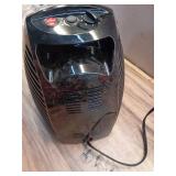 VH240 1500-Watt Gray Indoor Electric Fan Space Heater with Adjustable Thermostat , 3-Heat Settings, Safety Features - Power On, Working  - Retail: $70