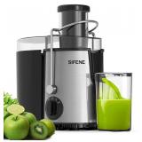 SIFENE Centrifugal Juicer Machine - 400W, 3 Speed, Wide Chute - Silver (DENTED, SEE PHOTOS, WORKS)