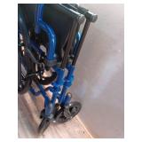 Drive Medical Blue Streak Lightweight Wheelchair - Portable Folding Mobility Aid - Swing-Away Footrests - Desk Arms - Durable Steel Frame - Easy Transport & Storage - 16-Inch Seat - Retail: $128