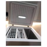 5.0 cu. ft. Manual Defrost Chest Freezer with LED Light in White, Garage Ready (Cosmetic Damage)- Retail: $219