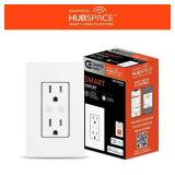 Smart 15 Amp 120-Volt Tamper Resistant White Duplex Outlet Powered by Hubspace (1-pack)