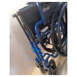 Drive Medical Blue Streak Lightweight Foldable Wheelchair - Enhanced Mobility Support - Durable Construction - Padded Comfort - Swing-Away Leg Rests - Desk Arms - Blue/Black - 18 Inch Seat - Retail: $
