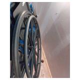 Drive Medical Blue Streak Lightweight Foldable Wheelchair - Enhanced Mobility Support - Durable Construction - Padded Comfort - Swing-Away Leg Rests - Desk Arms - Blue/Black - 18 Inch Seat - Retail: $