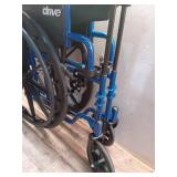 Drive Medical Blue Streak Lightweight Wheelchair - Portable Folding Mobility Aid - Swing-Away Footrests - Desk Arms - Durable Steel Frame - Easy Transport & Storage - 18-Inch Seat - Retail: $128