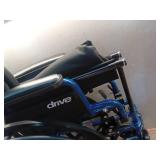 Drive Medical Blue Streak Lightweight Wheelchair - Portable Folding Mobility Aid - Swing-Away Footrests - Desk Arms - Durable Steel Frame - Easy Transport & Storage - 18-Inch Seat - Retail: $128