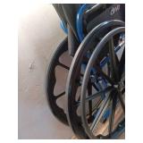 Drive Medical Blue Streak Lightweight Wheelchair - Portable Folding Mobility Aid - Swing-Away Footrests - Desk Arms - Durable Steel Frame - Easy Transport & Storage - 18-Inch Seat - Retail: $128