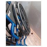 Drive Medical Blue Streak Lightweight Wheelchair - Portable Folding Mobility Aid - Swing-Away Footrests - Desk Arms - Durable Steel Frame - Easy Transport & Storage - 18-Inch Seat - Retail: $128