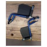 Drive Medical Blue Streak Lightweight Wheelchair - Portable Folding Mobility Aid - Swing-Away Footrests - Desk Arms - Durable Steel Frame - Easy Transport & Storage - 18-Inch Seat - Retail: $128