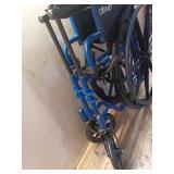 Drive Medical Blue Streak Lightweight Wheelchair - Portable Folding Mobility Aid - Swing-Away Footrests - Desk Arms - Durable Steel Frame - Easy Transport & Storage - 18-Inch Seat - Retail: $128