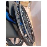 Drive Medical Blue Streak Lightweight Wheelchair - Portable Folding Mobility Aid - Swing-Away Footrests - Desk Arms - Durable Steel Frame - Easy Transport & Storage - 18-Inch Seat - Retail: $128
