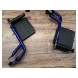 Drive Medical Lightweight Expedition Folding Transport Wheelchair with Hand Brakes - Portable Support - Large Rear Wheels - Compact Folding - Comfortable Design - Blue - Retail: $204