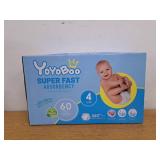 YOYOBOO Disposable Baby Diapers, High Absorbency, Hypoallergenic, Size 4, 60 Count