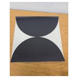 Black Semi-circular Vinyl Flooring Tile 11.8"x11.8"x1.0mm (10-pcs) Peel and Stick Flooring (Cover 9.6 sq. ft./ Pack)