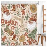 Cowboy Christmas Shower Curtain 60Wx72H
