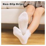 Toddler Ruffle Socks for Girls - 6 Pairs Non Slip Grippy Frilly Socks