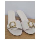 Lhamo Latso Raffia Slip On Mule Heels Size 9