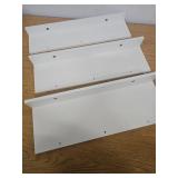 16 inch Floating Shelves Wall Mounted, White Wood, Set of 3