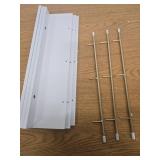 16 inch Floating Shelves Wall Mounted, White Wood, Set of 3