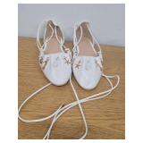 White Flats Ballet Flat Pointed Toe Flats -Size 10