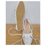 White Flats Ballet Flat Pointed Toe Flats -Size 10