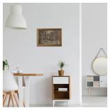 Gold Framed Wall Art Vintage Canvas Wall Art Nature Charcoal Landscape Path Forest Artwork Prints Picture for Living Room Bedroom Farmhouse Bathroom Office Decor, 12x16