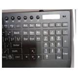 SABLUTE Large Print Wired Backlit Keyboard with Backlight Memory Function, 7-Color Auto-Cycling & Static Single LED, Computer Keyboard with Phone Holder & Wrist Rest, Quiet Crater Keys for PC Laptop