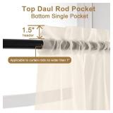 Chyhomenyc Cream Sheer Curtains 90 Inches Long - Light Filtering Solid Voile Window Panel Drapes for Bedroom, Elegant Soft Airy Living Room Sheer Curtains, Each 42Wx90L Inch, 2 Panels