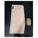 Trueque Wireless Keyboard and Mouse Combo - Full-Sized Ergonomic Keyboard with Wrist Rest, Phone Holder, Sleep Mode, Silent 2.4GHz Cordless Keyboards Mice Set for Computer, Laptop, PC, Windows (Pink)