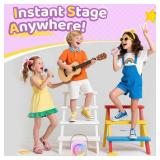 Jeefu Karaoke Machine for Kids, Toys for 3-12 Years Old Girls Gifts, Kids Karaoke Microphone Machine Toy, Best Fun Christmas Birthday Gifts for 5 6 7 8 9 10 11 Years Teens Girl Boys Purple 2 Mic