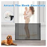 Cupount Mesh Baby & Dog Gate 30 Tall, Fits Openings 32-36 Wide Indoor Mesh Pet Gate for Stairs, Doorways & Hallways (Black, 30 H x 38 W