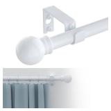 GXOACKJ Curtain Rods for windows 32-62 inch, 5/8 inch Decorative White Splicing Heavy Duty Metal Curtain Rod set with Brackets