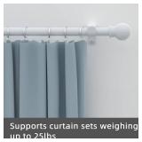 GXOACKJ Curtain Rods for windows 32-62 inch, 5/8 inch Decorative White Splicing Heavy Duty Metal Curtain Rod set with Brackets