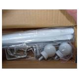 GXOACKJ Curtain Rods for windows 32-62 inch, 5/8 inch Decorative White Splicing Heavy Duty Metal Curtain Rod set with Brackets