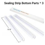 AmazerBath 3PCS Shower Door Bottom Seal for 1/4 Inch Glass - (15.75 Inches * 3), 3 Section Segmented Shower Installation Kit Frameless Glass Door Seal Strip