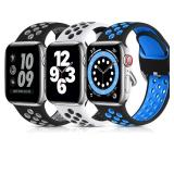 Lerobo 3 Pack Sport Bands Compatible with Apple Watch Band 44mm 46mm 45mm 42mm 49mm Men Women,Soft Silicone Breathable Band for iWatch SE Ultra 3 2 for iWatch Series 11 10 9 8 7 6 5 4 3 2 1