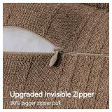 a moment Linen Pillow Covers Set of 2,Boho Farmhouse Throw Pillowcases Neutral Textured Decorative Covers for Couch Sofa,Soft Linen Blend Accent Case Cushion Living Room Home Decor 18x18Hazel