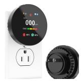 4-in-1 Gas & Carbon Monoxide Detector Plug in, Combination Natural Gas Leak & Carbon Monoxide Alarm, Dual CO & Gas Sensor with Temperature & Humidity