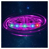 Hand Operated Flying Toy Drone for Kids, 360° Hands Free Motion Sensors Mini Drone with Cool LED Lights, Easy Indoor Small UFO Toy Flying Ball Drone for 6 7 8 9 10+ Year Old Boys and Girls (Pink)
