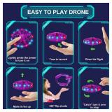 Hand Operated Flying Toy Drone for Kids, 360° Hands Free Motion Sensors Mini Drone with Cool LED Lights, Easy Indoor Small UFO Toy Flying Ball Drone for 6 7 8 9 10+ Year Old Boys and Girls (Pink)