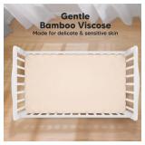 KeaBabies 2-Pack Baby Crib Sheets for Boys, Girls - 52x28 Viscose Derived from Bamboo Toddler Bed Sheets Neutral, Fitted Crib Mattress Cover for Standard Baby Bedding, Soft & Cozy (Cameo)