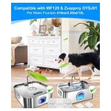 Cunina Filter & Sponges Pet Water Fountain Filter Compatible with MAILOFY WF120 410oz/3.2Gal/12L & Fit for Zuqqony DYSJ01 Dog Water Bowl Dispenser, Filters Replacement for Cat Automatic Fountain