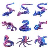 3D Printed Dragon 3D Printed Animals Include 3D Printed Snake, Dinosaur, Octopus, Sharks, Turtle, Cobra and 3 Style Dragons, 3D Printed Toys Stuff for Home, Office, Decor Christmas Birthday Gift