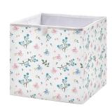 Bolaz Wild Flower Blue and Pink Mood Closet Organizers Storage Cubes Storage Bins Shelf Baskets Containers for Home Kids Room Toys Office,Square