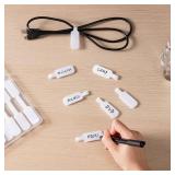 Trilancer Reusable Cable Cord Wire Labels, Easy to Write on, Hook&Loop Closure, for Organizing and Identification, Cable Tags, Multiple Uses - 35PCS(White)