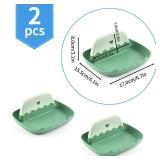 Spoon and Lid Rest - 2 Packs Spoon Rest with Lid Holder, Neat & Drip-Free Spoon Rest for Countertop Stove Top, Heat-Resistant Utensil Rest for Spoons, Pot Lids, Spatulas, Utensils, Forks (Green)