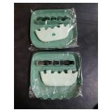 Spoon and Lid Rest - 2 Packs Spoon Rest with Lid Holder, Neat & Drip-Free Spoon Rest for Countertop Stove Top, Heat-Resistant Utensil Rest for Spoons, Pot Lids, Spatulas, Utensils, Forks (Green)