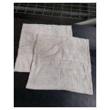 MIULEE Decorative Throw Pillow Covers for Couch Bed Livingroom 16x16 Inch Set of 2 Beige Boho Accent Throw Pllows Broadside Striped Patchwork Soft Corduroy Pillowcases