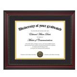 upsimples Diploma Frame 8.5 x 11 with Mat, Certificate Degree Document Frame, Displays Diploma Frame 11x14 without Mat, Classic Wood Grain with Gold Beading, Includes Black & Gold Mats, 1 Pack
