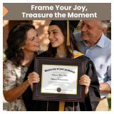 upsimples Diploma Frame 8.5 x 11 with Mat, Certificate Degree Document Frame, Displays Diploma Frame 11x14 without Mat, Classic Wood Grain with Gold Beading, Includes Black & Gold Mats, 1 Pack